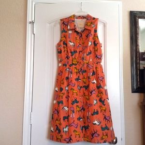 Med ModCloth Horse Print A-line Dress *NEW*